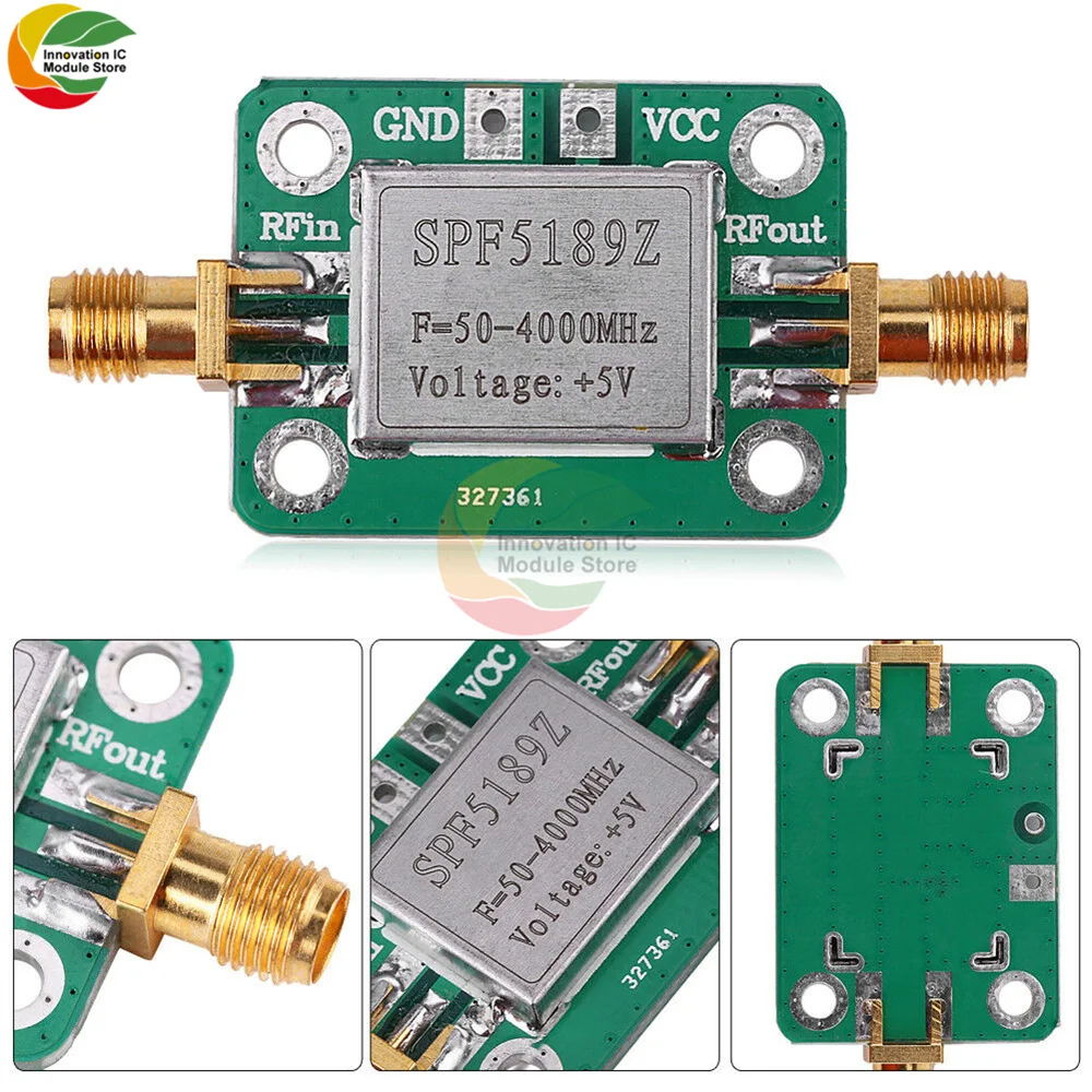 SPF5189 RF Low Noise Amplifier Signal Receiver Module Shield LNA 50-4000MHz NF=0.6dB-With Arduino Shield SPF5189 NF=0.6dB Inm