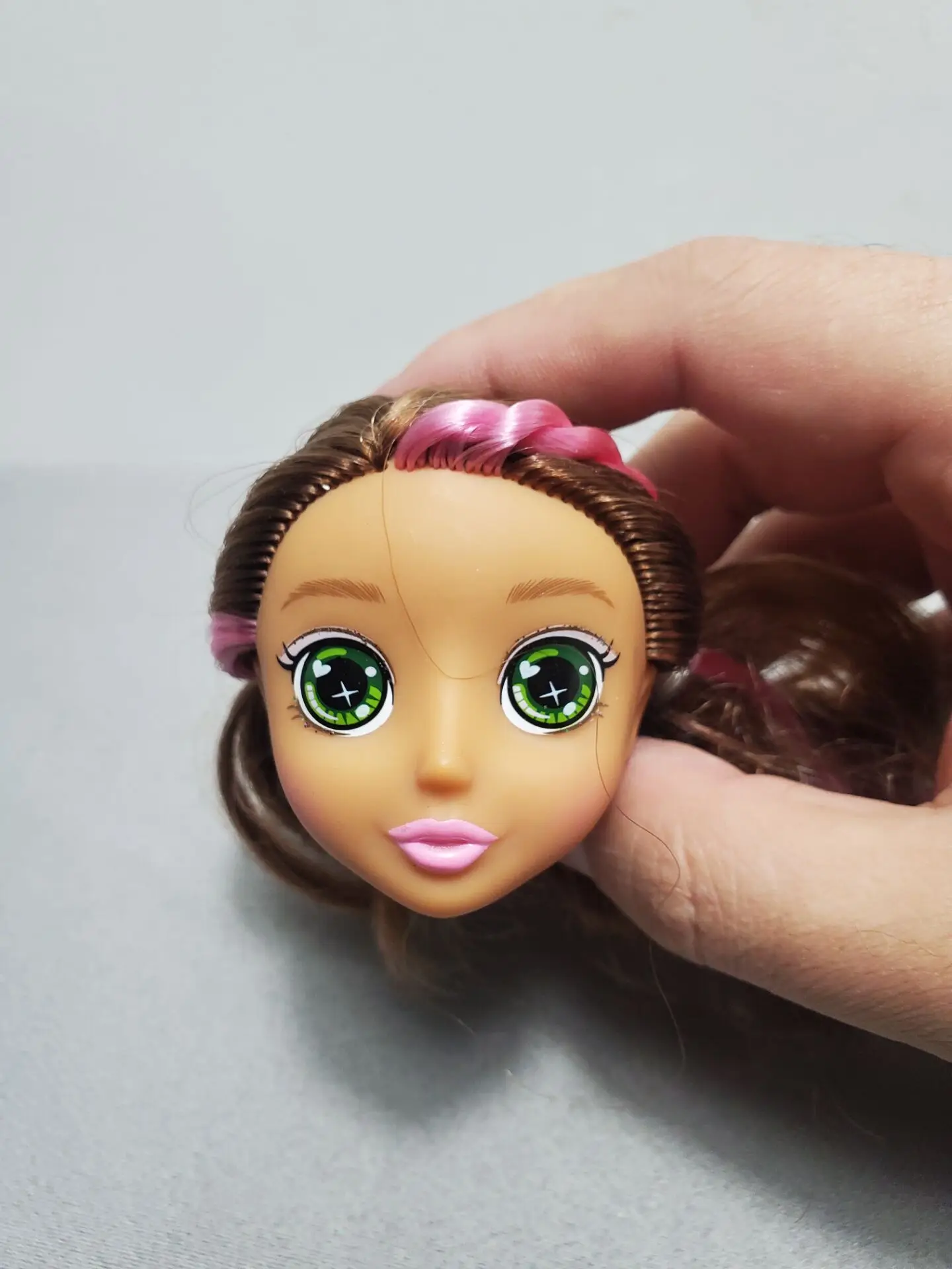 2021 JIADA toy Beautiful big eyes Animation doll head cute Little girl DIY accessory part play house gift