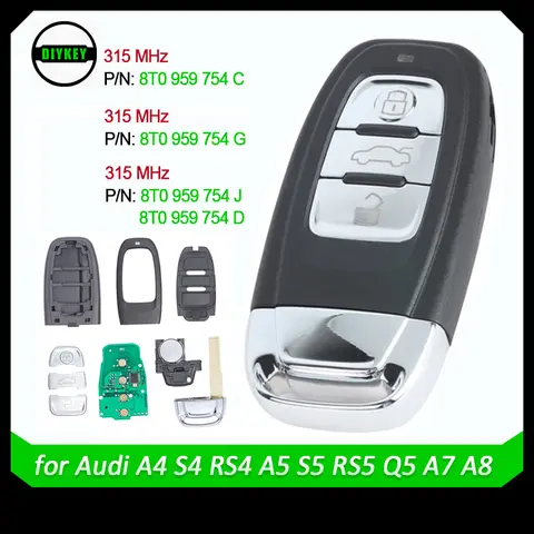 DIYKEY 스마트 원격 자동 아우디 A4 S4 RS4 A5 S5 RS5 Q5 A7 A8 8T0 959 754 C 8K0 959 754 G 8T0 959 754 J 8T0 959 754 D DIYKEY 스마트 원격 자동 아우디 A4 S4 RS4 A5 S5 RS5 Q5 A7 A8 8T0 959 754 C 8K0 959 754 G 8T0 959 754 J 8T0 959 754 D