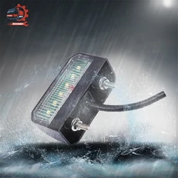 AOHEWEI 2x Waterproof 6 LEDs License Number Plate Lights Trailer Tail Number Rear Lamps 12-24V for Boat Truck Lorry Caravans