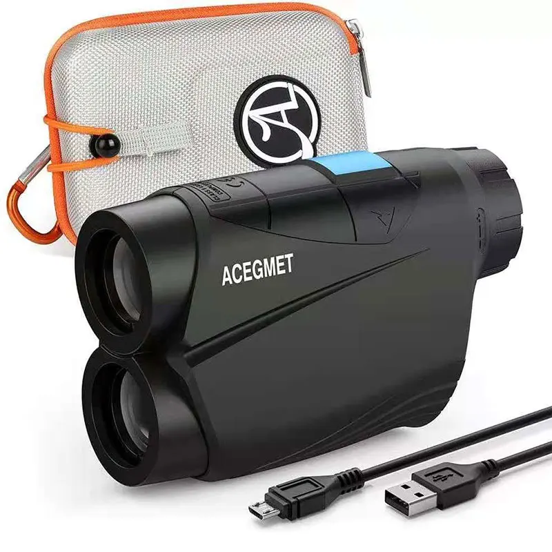 

ACEGMET Q9 USB rechargeable Golf laser rangefinder 600m lock flag slope pin Vibration prompt