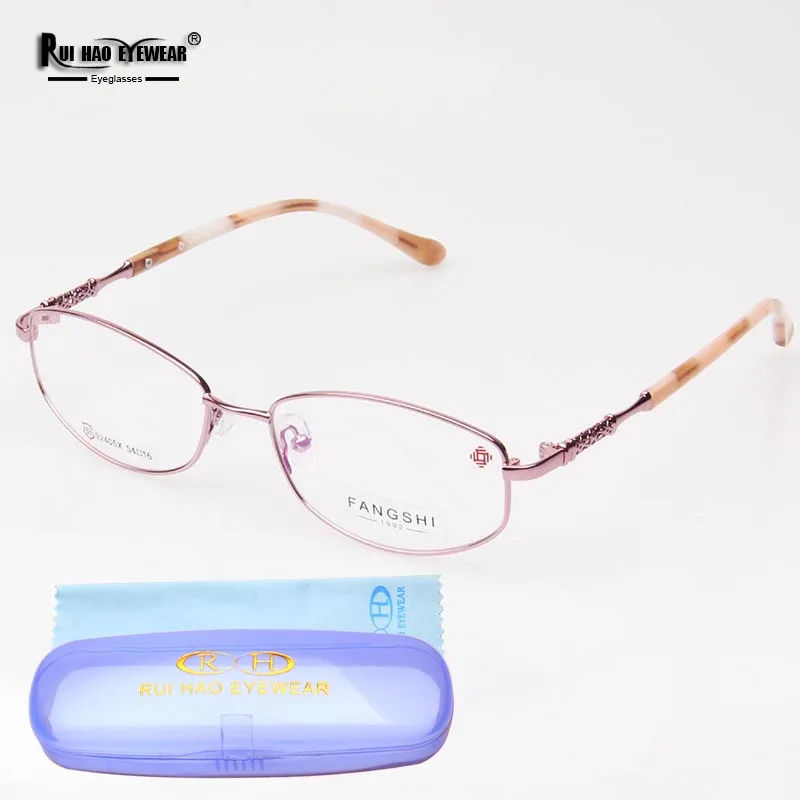 Pink Eyeglasses Frame Alloy Glasses Frames Full Rimless Optical Spectacles Rui Hao Eyewear 92405