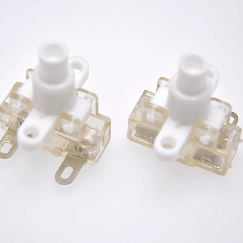 10Pcs PBS-04โปร่งใสปุ่มสวิทช์10A/250V สวิตช์ล็อคด้วยตนเอง