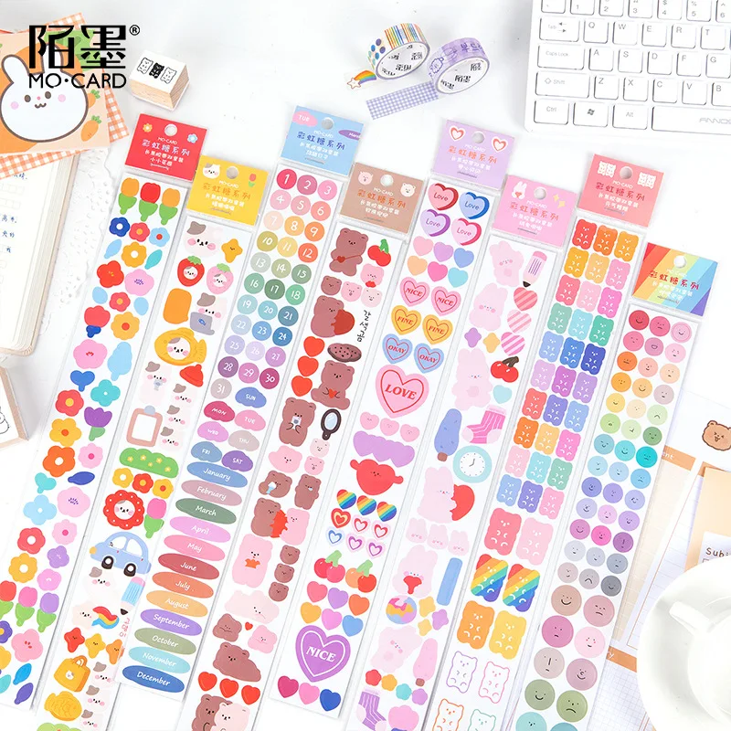 

2pcs\set PET Transparent Washi Tape Rainbow Color Masking Scrapbooking Journal Paper Craft Adhesive Sticker Stationery Supplies