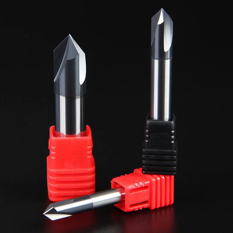 Fresa per smussatura in metallo duro 60 90 120 gradi rivestita 3 flauti fresa per sbavatura incisione e intaglio utensili per punte del Router