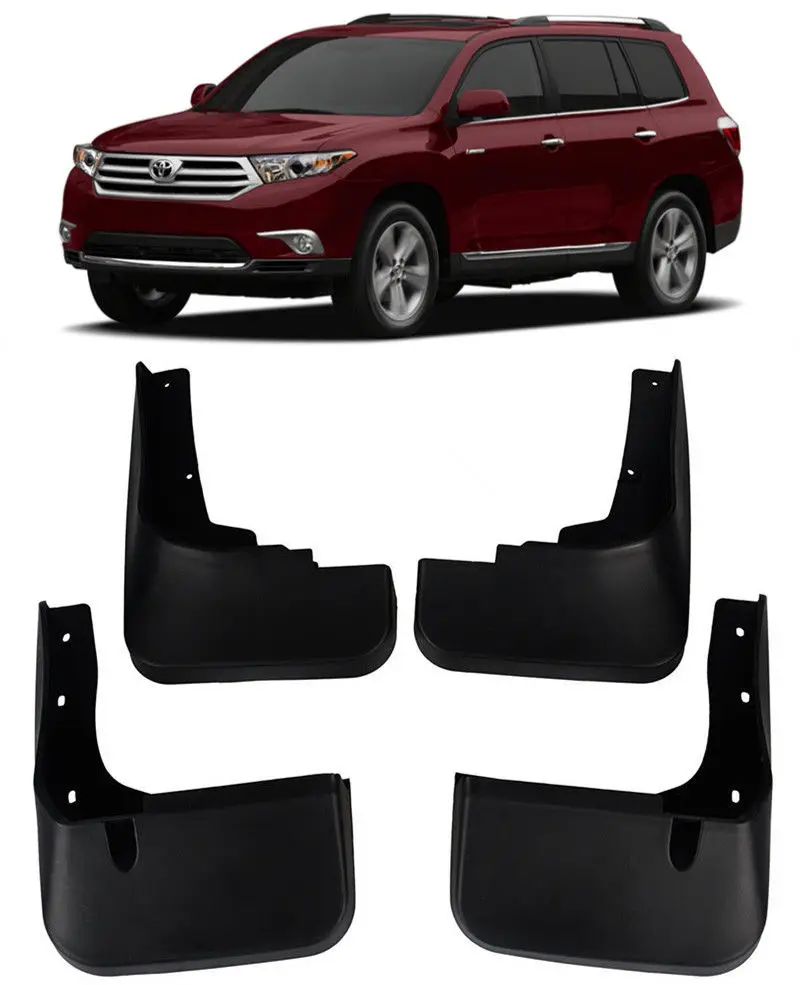 

4pcs Car Mudflaps For Toyota Highlander Kluger 2011 2012 2013 Front Rear Car Mud Flap Mudguards Splash Guards Fender Flares