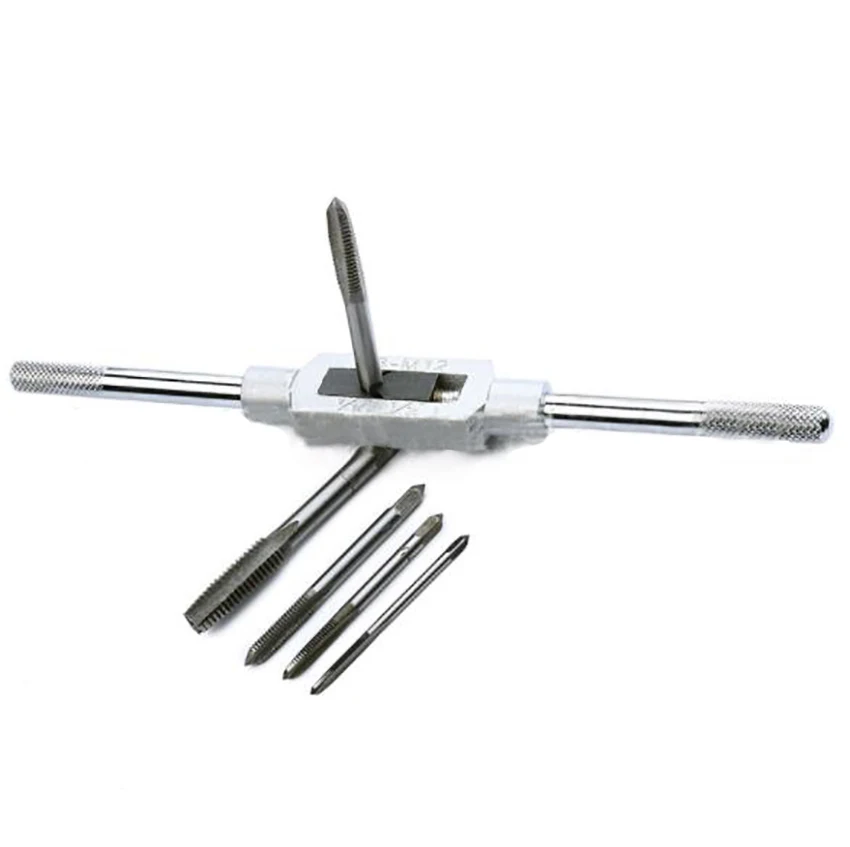 1Set Harde Legering Staal Tap Sterven En Wrench Bit Set, Metaalbewerking Verstelbare Schroefdraad Carbon Hand Schroef Kranen