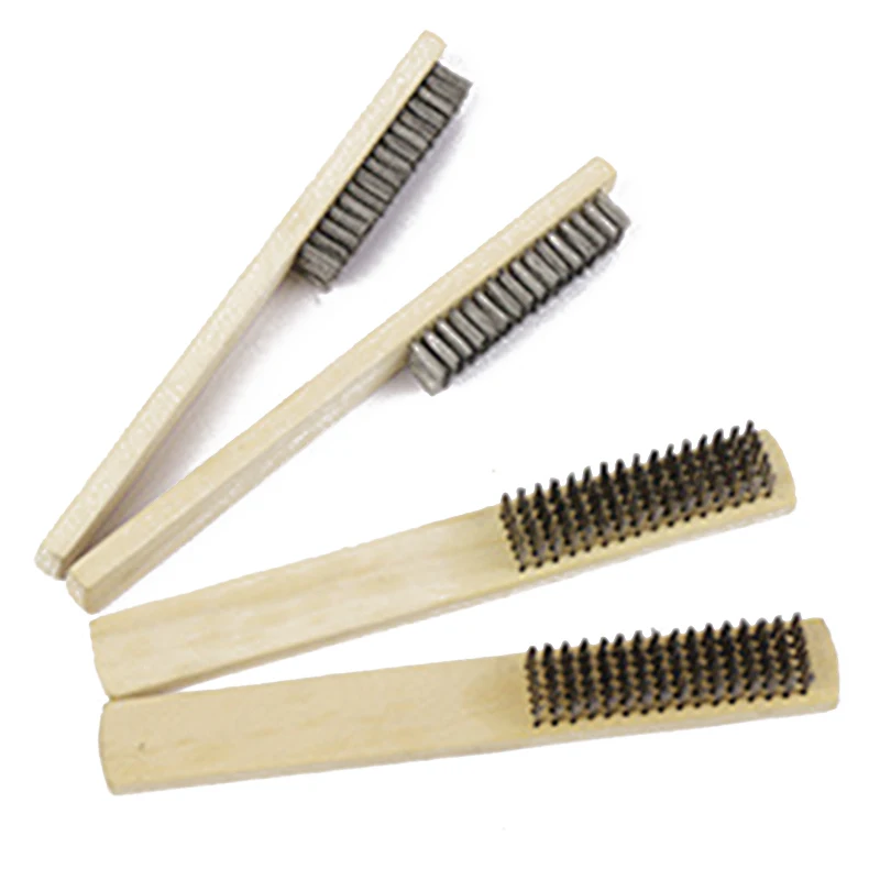 

2PCS Steel Wire Brush Barbecue Cleaning Stainless Steel Wire Iron Brush Small Steel Copper Brush Derusting Brushsteel Wire Brush