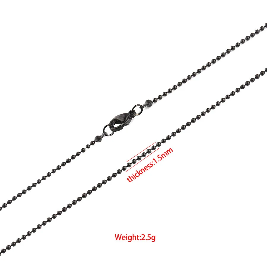 Fnixar Thickness 1.5mm Ball Bead Chain Necklace With Lobster Clasp Stainless Steel DIY Necklace Making 18“ 45cm 10piece/lot