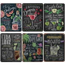 Summer Time BEER Retro Metal Tin Signs Mojito Cocktail Plaque Vintage Poster Bar Pub Art Stickers Wall Decor 20x30cm