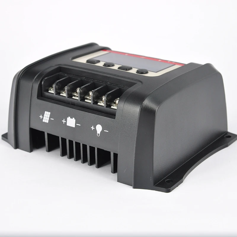 Controlador solar pwm 12v/24v 30a 40a com display lcd backlight bateria solar automático células solares placa de carregamento controlador