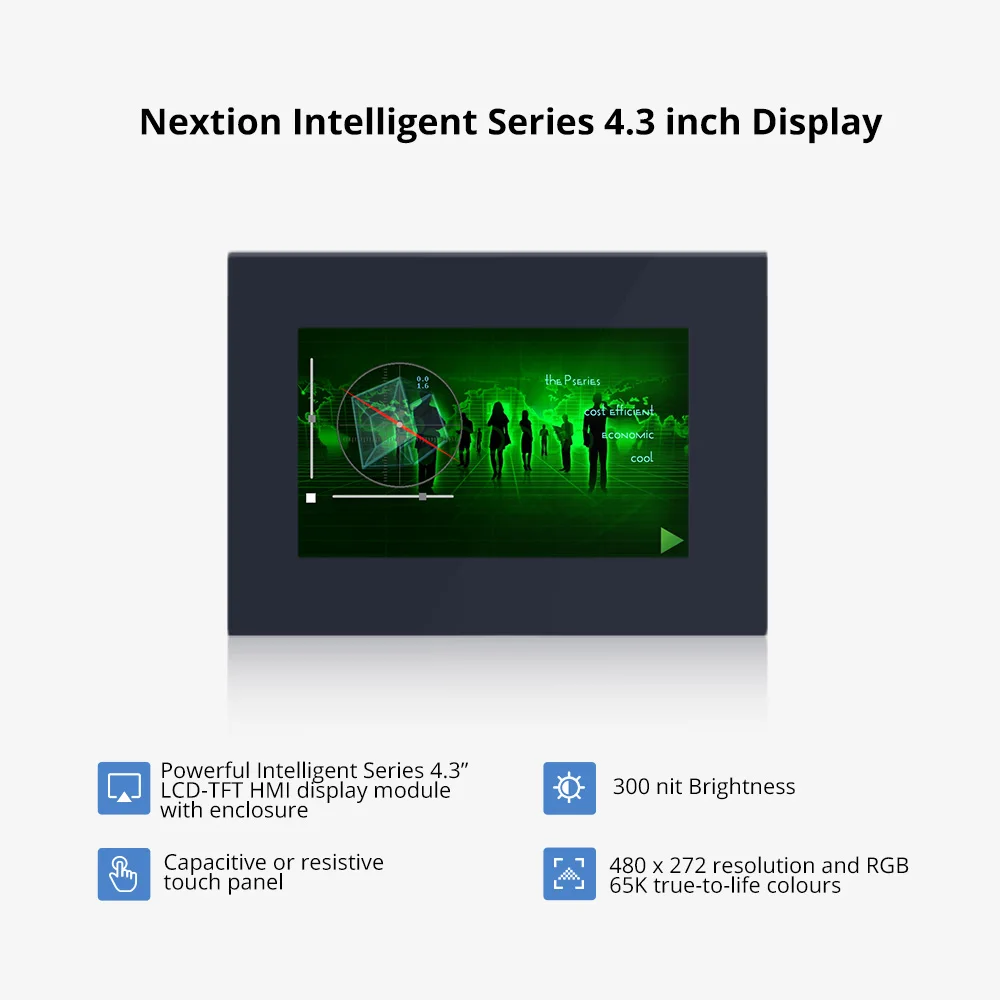 NEXTION 4,3 Zoll LCD-TFT HMI-Display Kapazitives/resistives Touchpanel-Modul Intelligente Serie RGB 65K Farbe mit Gehäuse – Detail 2
