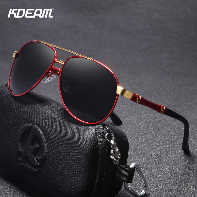 

KDEAM Classic Luxury Design Polarized Men's Sunglasses Pilot 60mm Width Driving Sunglass Men Aviador oculos de sol CE