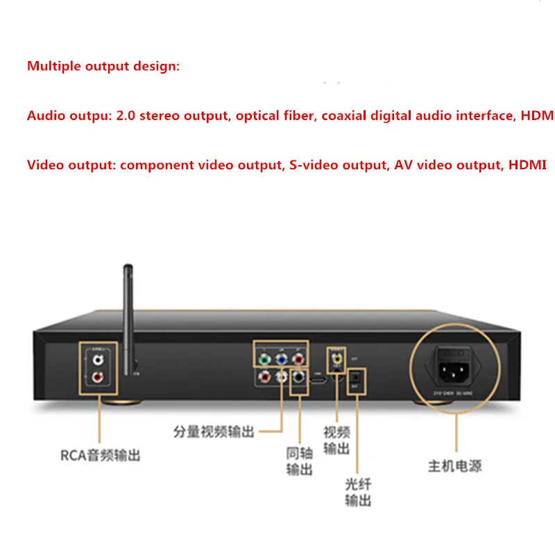 MT901 professional CD player hifi bluetooth home lossless music player coaxial fiber USB lossless decoding HDMI AV video output