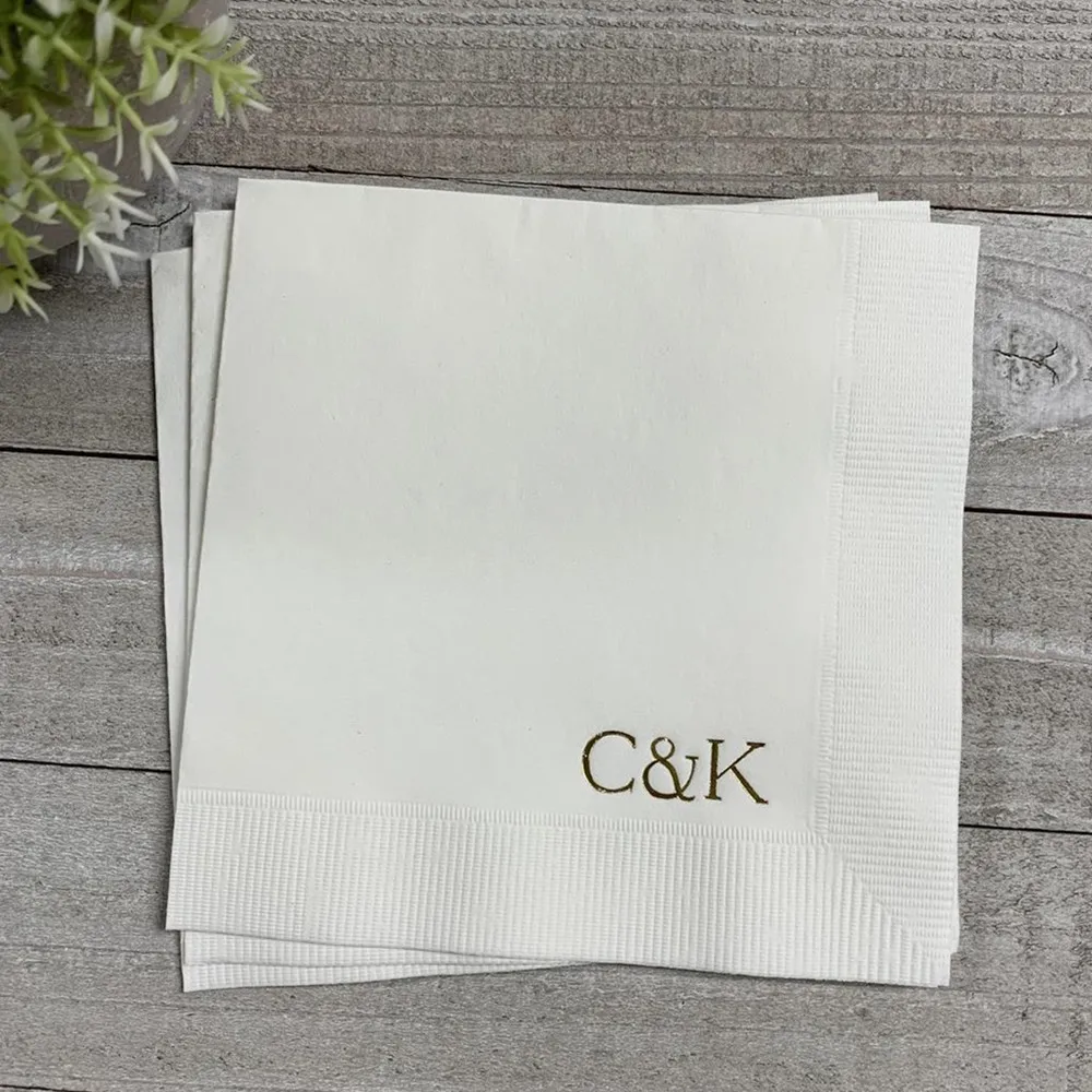 

Custom text Wedding Birthday Cocktail Beverage Paper Napkins Anniversary Party Monogram Luncheon Avail! Baby Shower Napkins