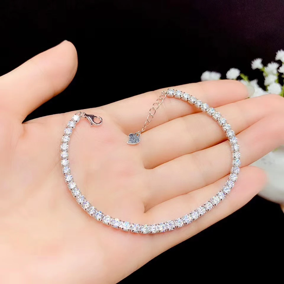 

Luxury Style Shiny Moissanite For Women Bracelet Real 925 silver GRA certificate Girl Birthday Party Gift Sale