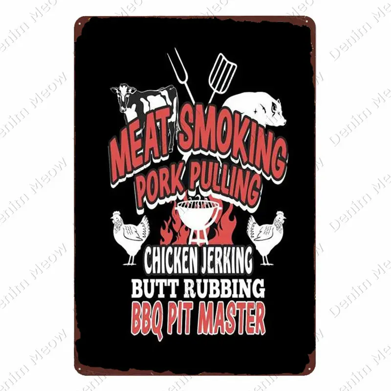 BBQ Party Plaque Bar-B-Q Time Vintage Metal Tin Sign Bar Pub Outdoor Decor Lord Of The Grill Painting Dad's BBQ Art Poster MN167