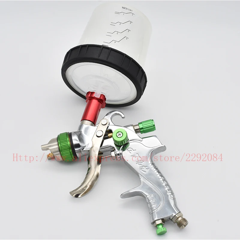 Pistola pulverizadora manual HVLP, pistola pulverizadora por gravedad, herramienta neumática de 1,4mm, 600CC, taza sin limpieza, taza mezcladora de pintura adecuada para pulverización de automóviles