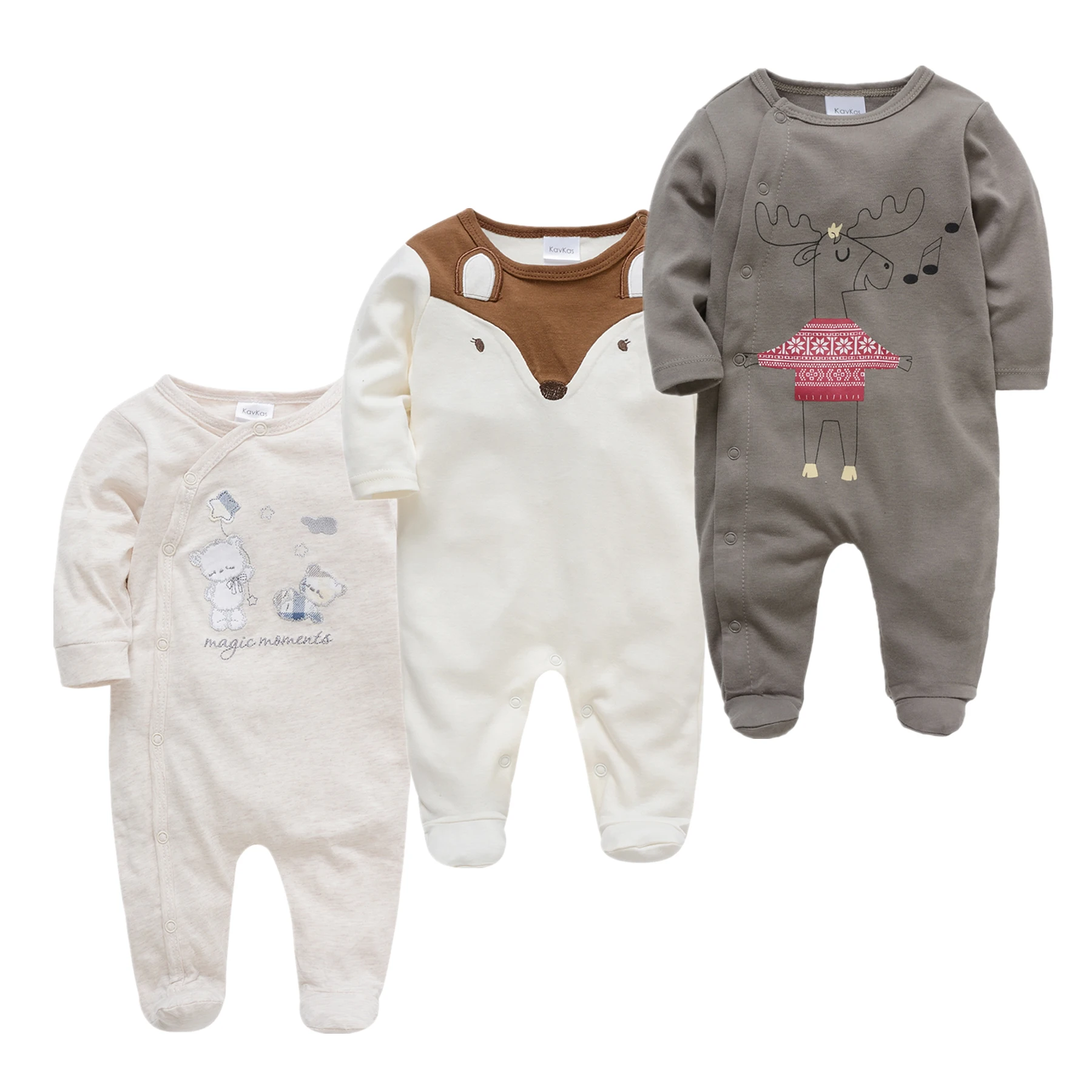 2025 Spring Newborn Pajamas Infant Baby Boys Girls Romper Playsuit Overalls Cotton Long Sleeve Baby Jumpsuit Newborn Clothes