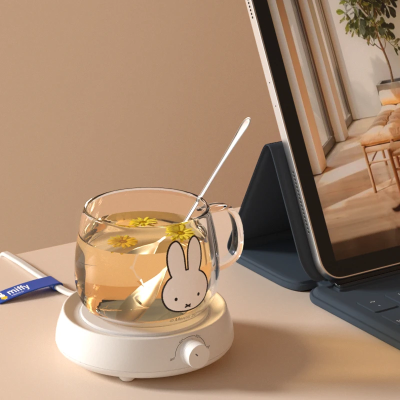 Miffy x MIPOW Coffee Mug Warmer For Office Home with 3 Temperature Settings Auto-Off Cup Warmer Plate for Cocoa Tea Water Milk