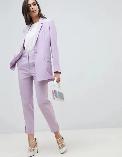 Giacca da donna lavanda abiti pantaloni abiti Set abito manica lunga giacca da donna abiti da donna personalizza realizzato