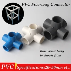 5 szt. I.D 20 25 32mm rura PVC 5-kierunkowe trójwymiarowe złącze domowe nawadnianie ogrodu złączki do węży narzędzia DIY złączy wodnych