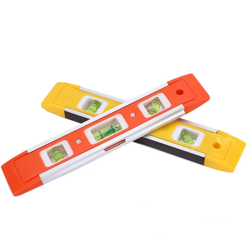 9 Inch Magnetic Spirit Level Bubble Ruler Portable Pocket Torpedo Spirit Level Horizontal Bubble Level Measure Instruments