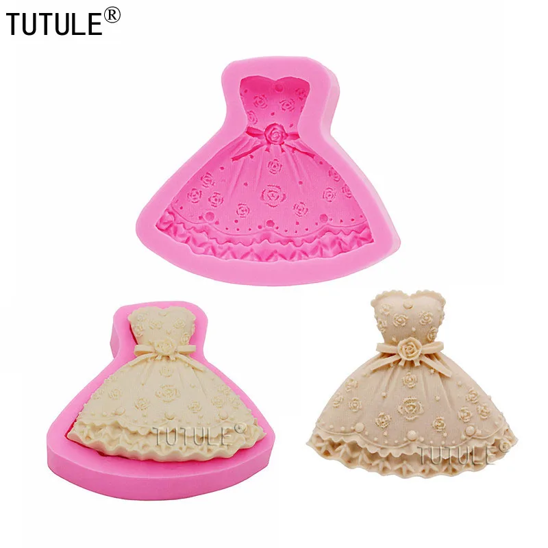 3D Skirt Princess Dress Shape Cake Mold Silicone Fondant Cake Decorating Tool Baking Tools-Wedding Dress Silicone Mold