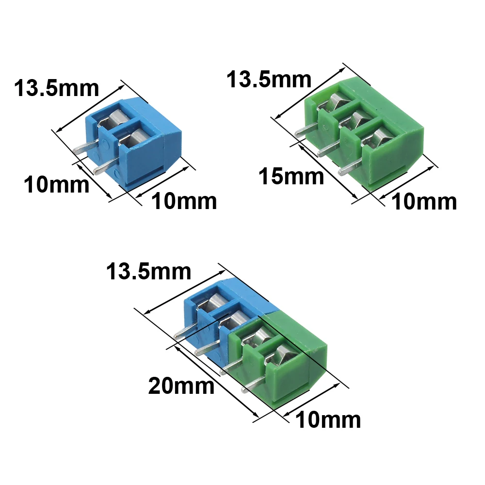 Conector de bloque de terminales PCB de 5mm de paso, 5/10 piezas/lote, KF301-5.0-2P, paso de KF301-3P, 5,0mm, Pin recto 2P 3P 4P