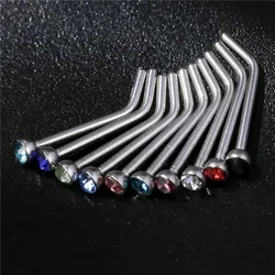 10 pcs Punk Style Stainless Steel Piercing Nose Lip Jewelry Body Jewelry For Man Women Studs 1.8mm Pick hip hop nose stud