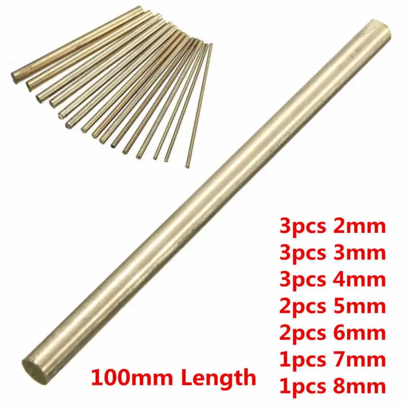 Imagem -02 - Barra de Bronze Rod para Relojoeiro Torno Assista Artesanato Peças Faça Você Mesmo 28 mm Comprimento 100 mm Comprimento 15 Pcs