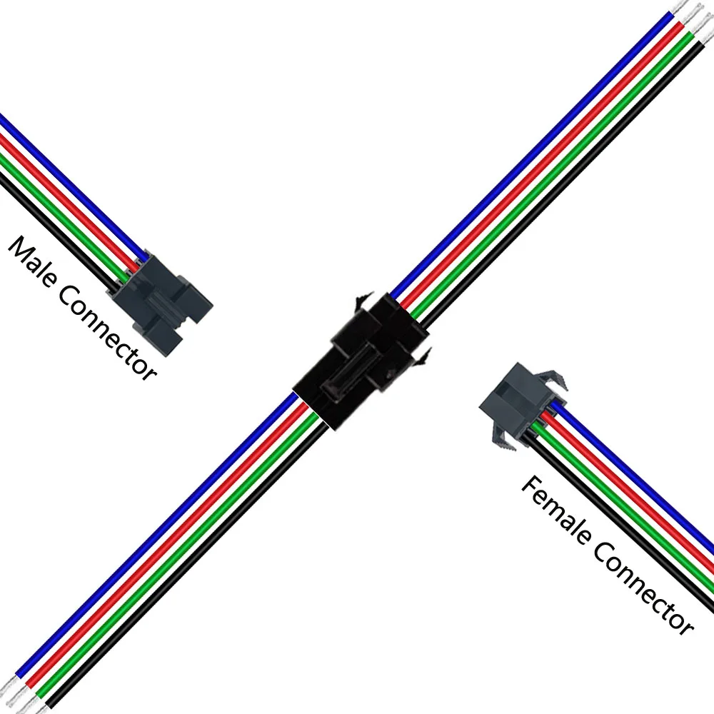 JST Connector Male And Female 15cm 10-100 pairs 2pin/3pin/4pin/5pin for 5050/3528 WS2812B/WS2811 LED Strip