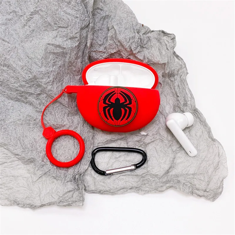 Hoạt Hình Marvel Ốp Tai Nghe Chụp Tai Cover Dành Cho Huawei Freebuds 4i Bảo Vệ Tai Nghe Vỏ Phụ Kiện Cho Freebuds 4i Có Móc Treo