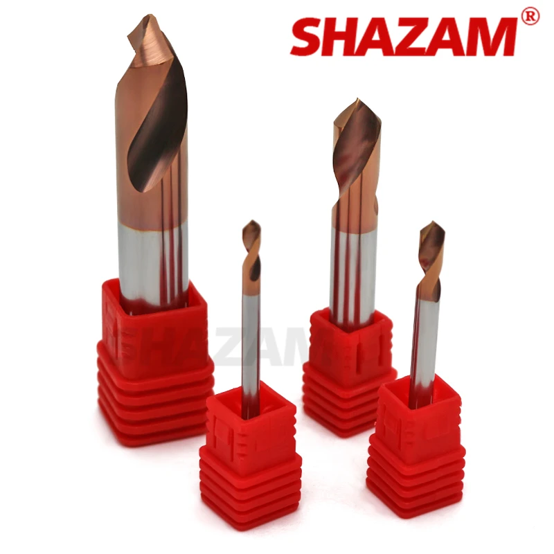 Milling Cutter Alloy Coating Tungsten Steel Tool Cnc Maching 1 Blade HRC65 Aluminum Spot Drills SHAZAM Chamfered Milling Cutter