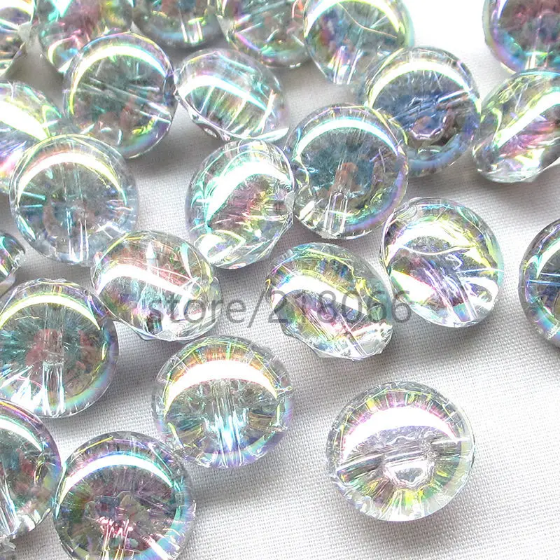 

New 100PCS White ABcolor Clear Plastic Buttons Half Ball 13mm Sewing Craft