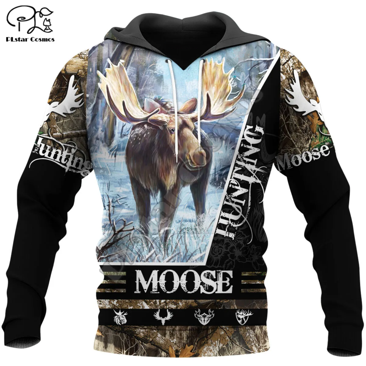 

PLstar Cosmos Moose Hunting 3D Printed New Fashion Hoodies Sweatshirts Zip Hoded For Men/Women Casual Streetwear Apparel M18