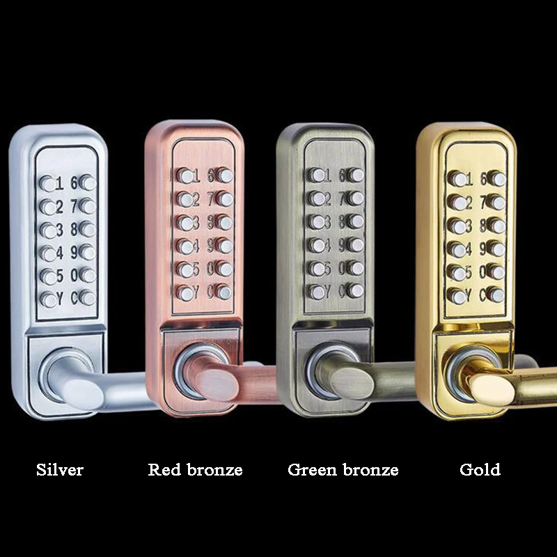 Waterproof Mechanical Gate Lock Handle Code Keypad Password Garden Wooden Door Lock Easy To Change Code Keyless Door Entry