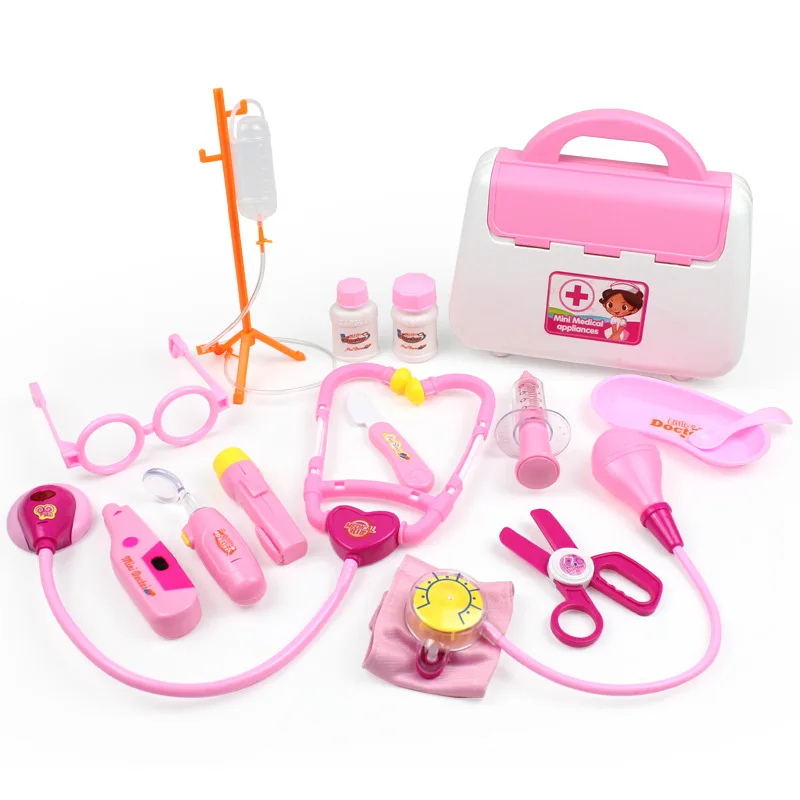 Crianças doutor brinquedos conjunto fingir jogar simulação médico kit médico role playing jogo medicina portátil mala meninas meninos brinquedos