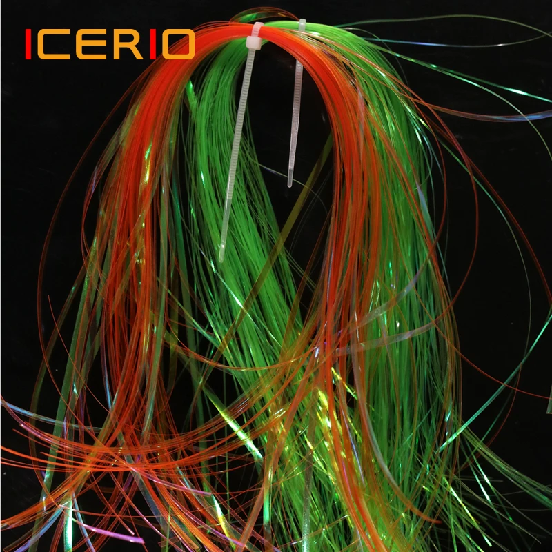 ICERIO 20packs Mirage Flashabou Ice Wing Fiber Flash Crystal Tinsel Streamers Nymph Fly Tying Materials