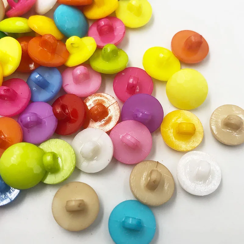 50/100pcs 14mm Round Shank Mix Colors Plastic Buttons DIY Crafts Childrren's Clothing Accessories Sewing Notions PT02