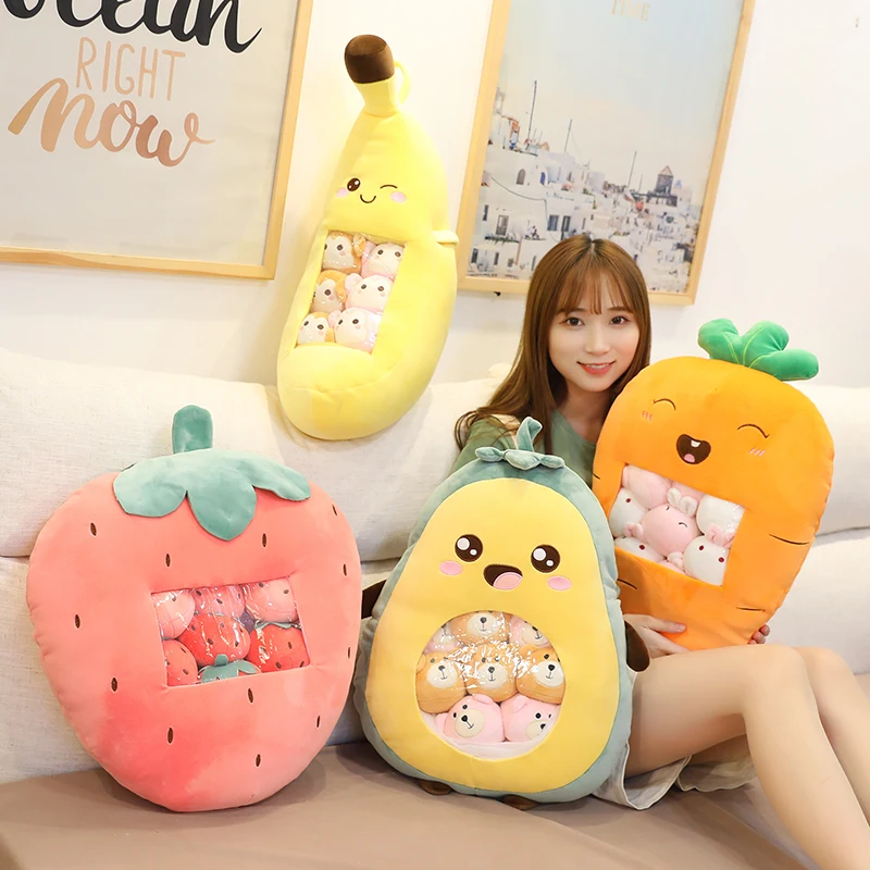 

plant plush toy strawberry pillow have small ball inner cartoon plush fruit banana avocado toy kids toy birthday gift