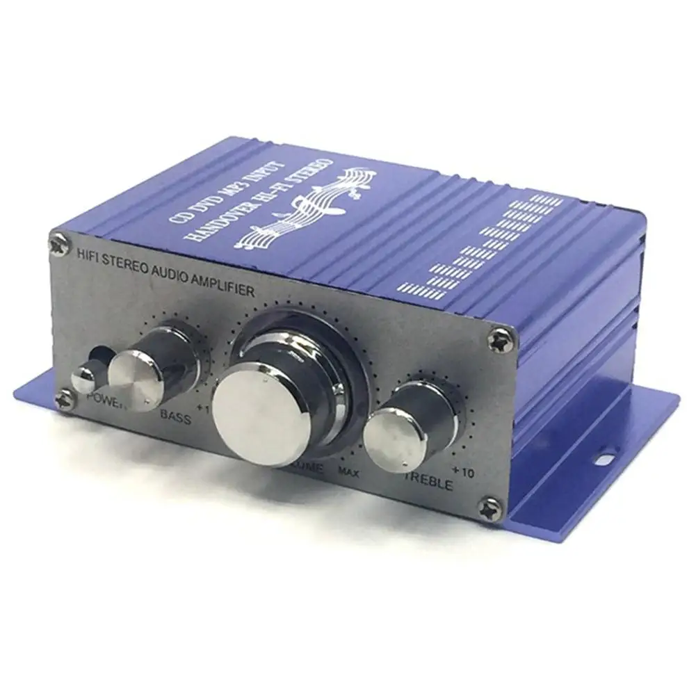 12V Mini Car Amplifier Motorcycle Home Boat Auto Stereo Audio Amplifier 2 Channel Digital Hi-Fi Amp Support CD DVD MP3 Speaker image 5
