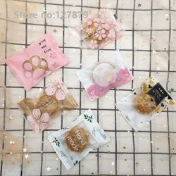 Hot Seal Bag Frosted Plastic Cake Biscuit Dessert Candy Packaging Bags Flower Cute Cat Opp Bags Food Packing Party Favors