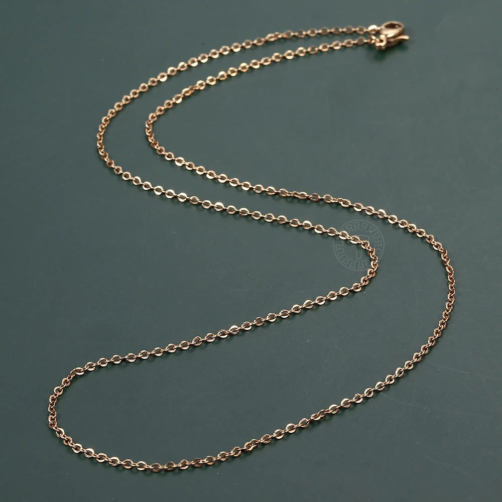 Rolo Link Chain MINIMALIST EVERYDAY NECKLACE 1.5 2 2.5mm Rose Gold Silver Color Stainless Steel Womens Mens Necklace LKN144A
