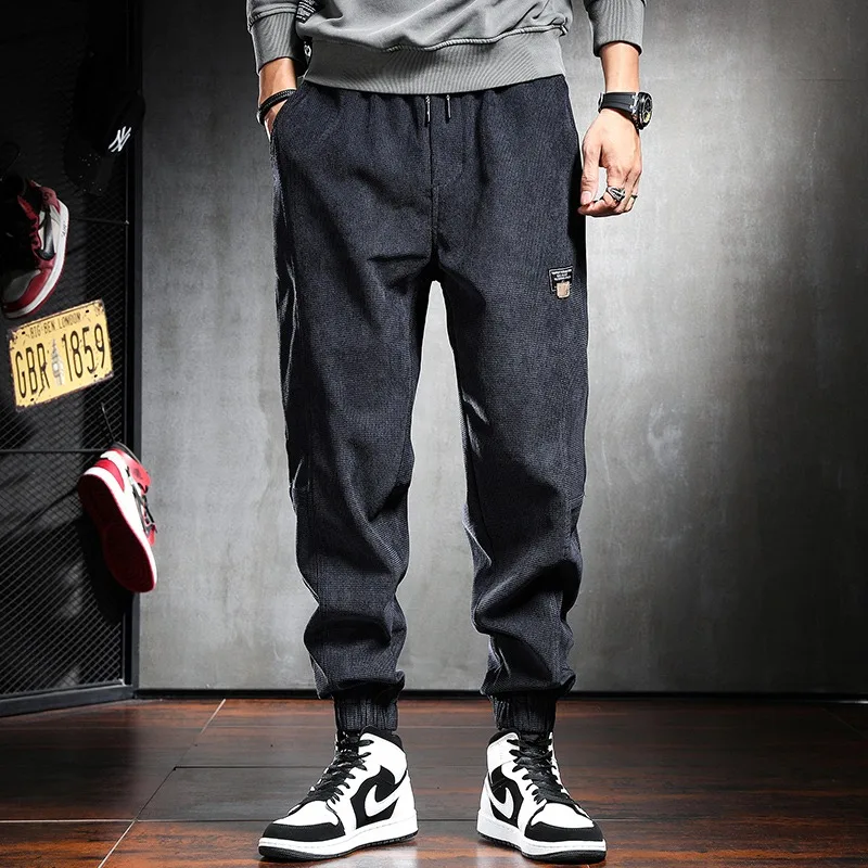 Autumn Fashion Baggy Pencil Pants Men Streetwear Casual Sport Jogging Drawstring Trousers