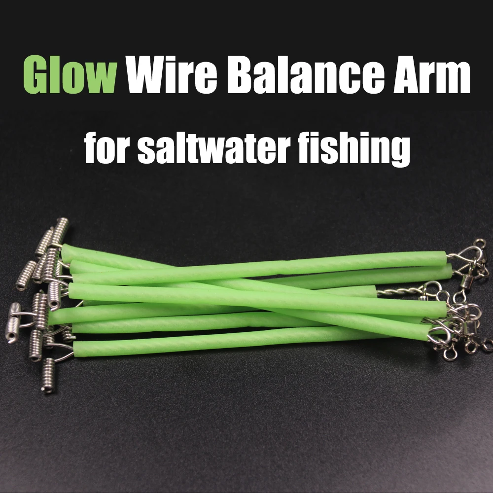 50pcs Saltwater Fishing T Shape Darkness Glow Wire  Balance Arm With Swivel Beads  Fishing Rig Branches Dropper Terminal Tackle