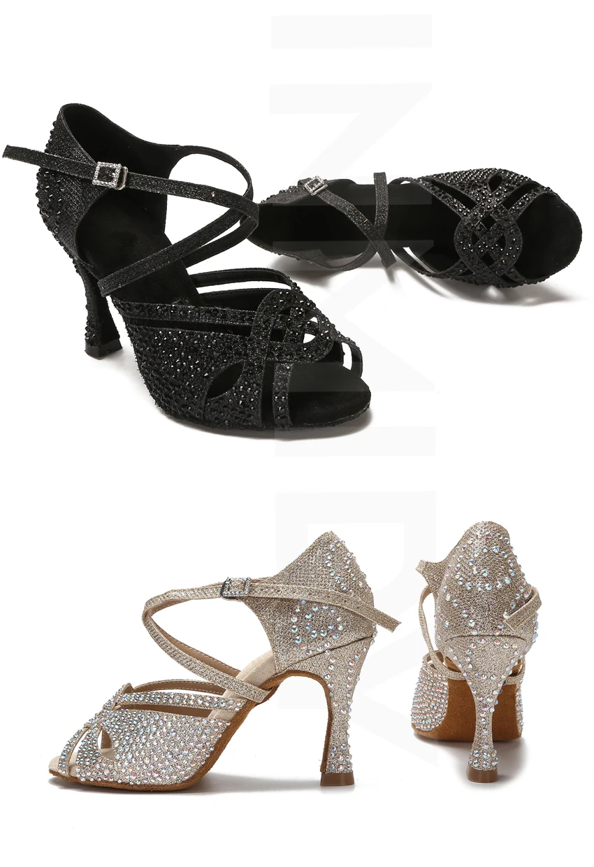 CINMIDY Latein Tanzschuhe Damen Ballsaal Tanzschuhe Mädchen Tango Salsa High Heels Damen Tanz Sneakers Damen Hochzeitsschuhe – Detail 14