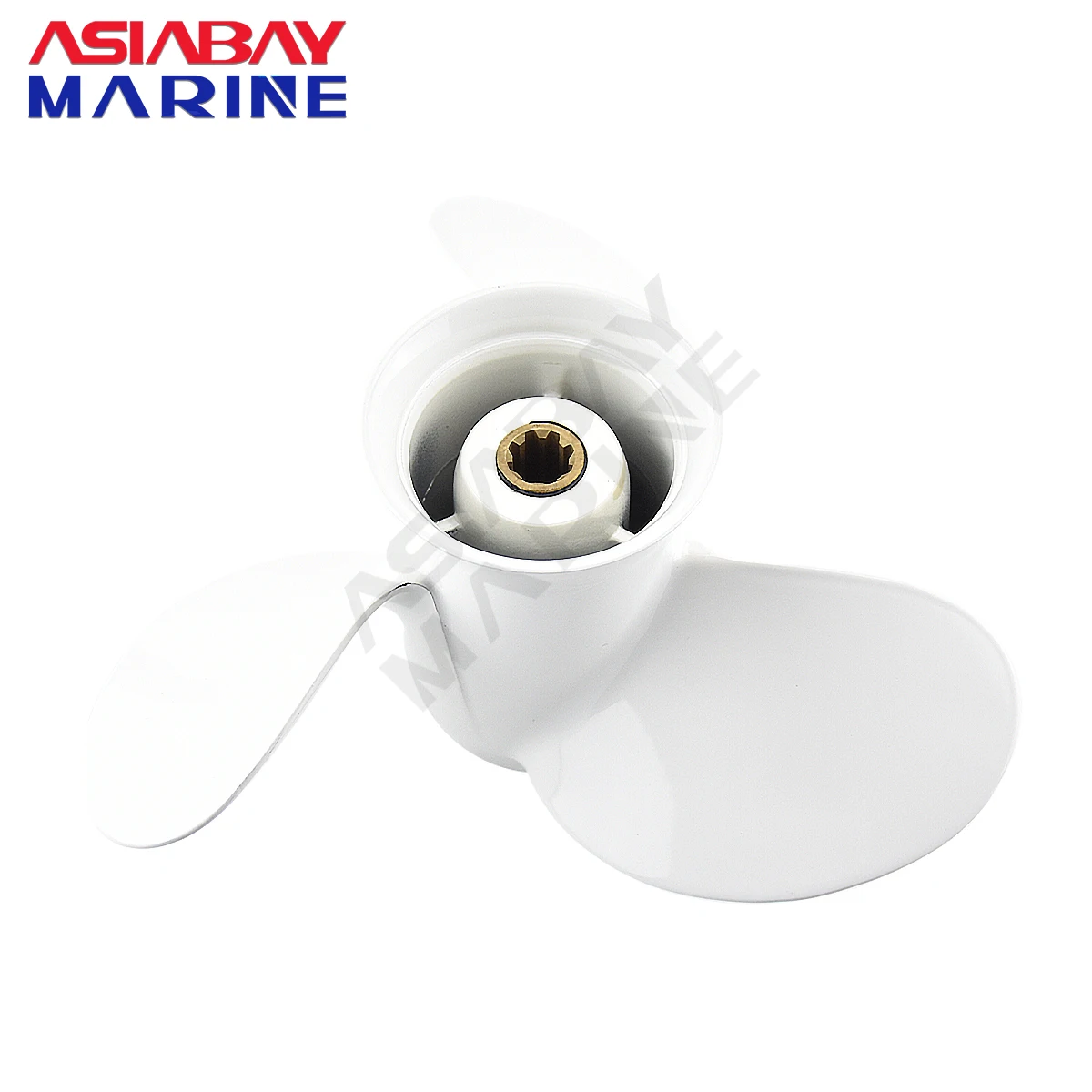 Weißer Schrauben propeller aus Aluminium legierung für Yamaha 9,9 PS 15 PS Außenborder, 3 Klingen, 8 Keil verzahnungen, 9-1/4x12, Drehung r, Boots teile