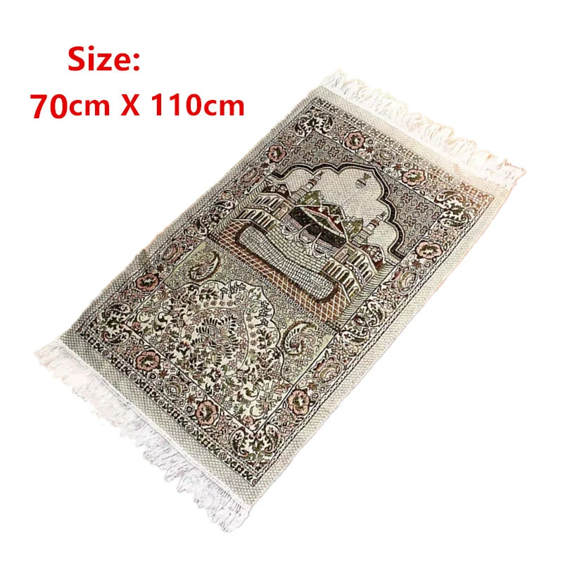 110x70cm Soft With Tassel Prayer Blanket Floor Rug Worship Mats Home Ethnic Style Living Room Rectangle Muslim Carpet Thick