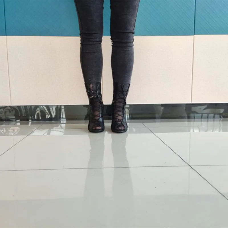 Zapatos de baile latino de salón personalizados para mujer, zapatos de baile de Salsa de Bachata de tacón alto negro para niñas, botas de baile modernas, zapatos de fiesta